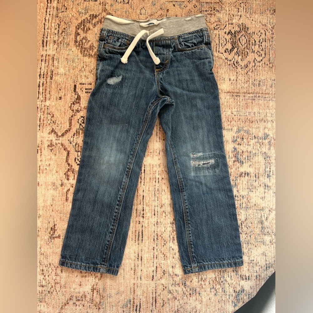 Old Navy Blue Jeans with Gray Waistband